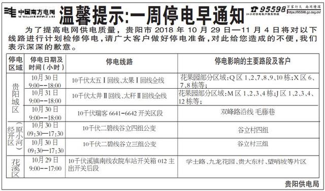 贵阳最新停水通知及其影响