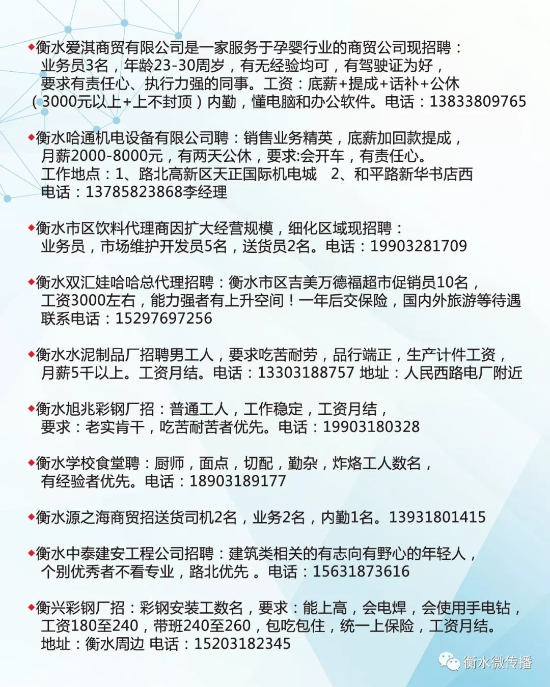 徐水大午最新招聘启事