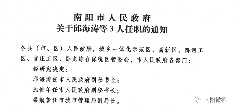 南阳最新处级干部任命，新篇章下的领导力量